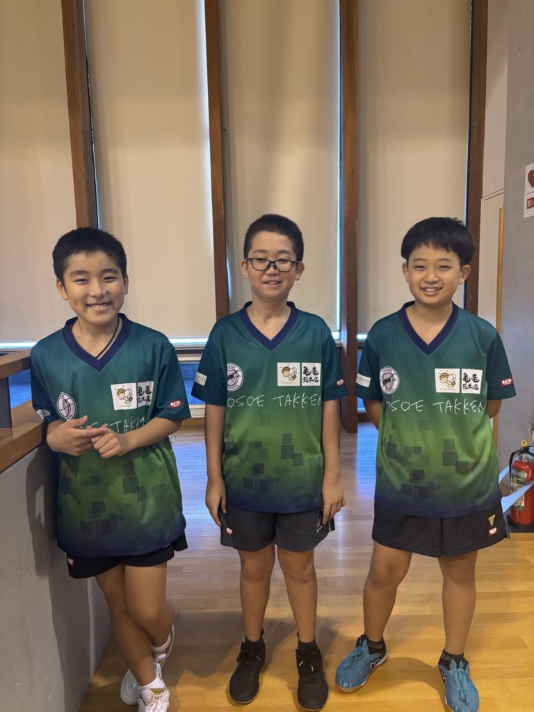 細江卓研小学6年生3人組 静岡県代表/細江卓研究代表として8/26からの全国ホープス卓球大会に出場予定